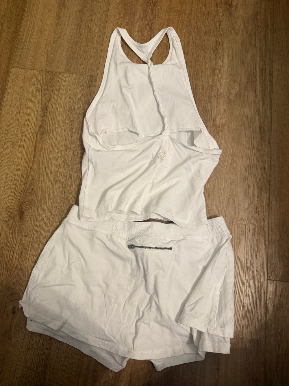 Free People White Racerback Tank and Skort Set